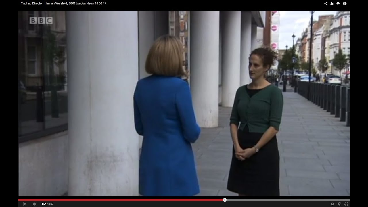 Yachad Director, Hannah Weisfeld, BBC London News 15 08 14 - YouTube