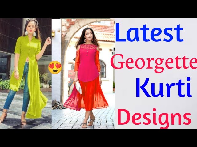 latest 50 Types of Georgette Kurti & Kurta Designs For Different Occasions  (2022) - Tips and Beauty | Kurta designs, Long kurti patterns, Kurti designs