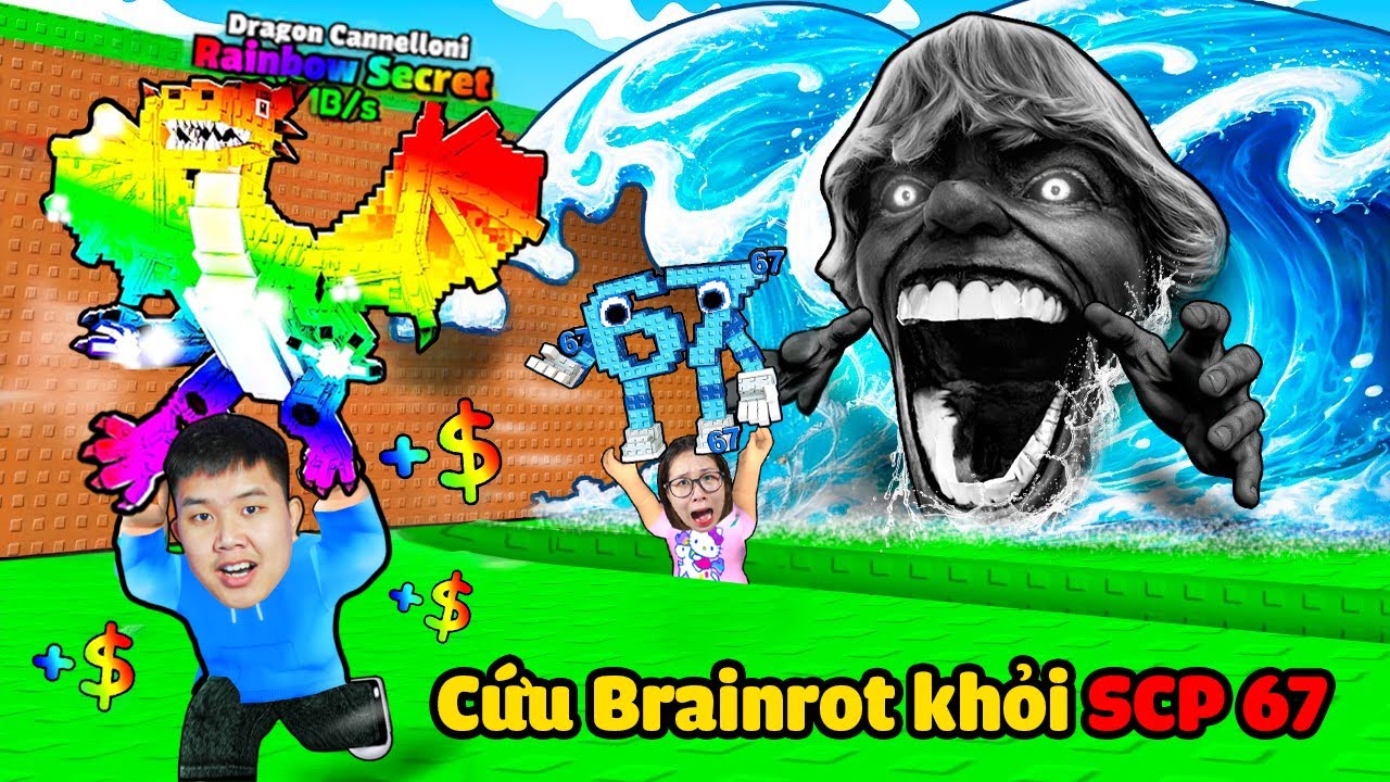 Giải cứu Brainrot Secret Siêu Hiếm Khỏi Sóng Thần 67 Siêu Đáng Sợ cùng bqThanh & Ốc