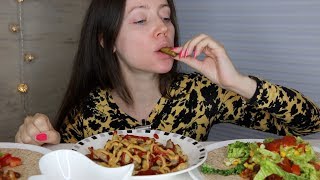 ASMR Whisper EATING SOUNDS | Pomes Frites With Ketchup and Mustard | Taco Wrap & Pickles | MUKBANG