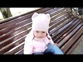 Детская шапка с ушками и снуд спицами/children's knitted snood and hat