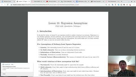 Lesson 10  Part A: Regression Assumptions