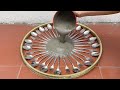 Amazing Technique Making Coffee Table And Flower From Silver Spoons And Cement / Garden Decoration .