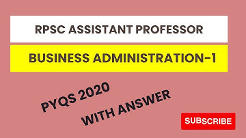 rpsc business administration Paper I # RPSC# COMMERCE#PYQS 2020