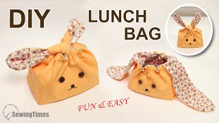 DIY Super Cute Lunch Tote Bag | Fun & Easy Bunny Bag Tutorial  [sewingtimes]