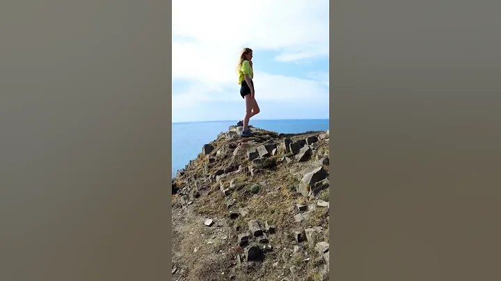 Hiking to a viewpoint along the north Devon coastl...