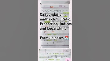Ca foundation maths ch 1 - Ratio, Proportion, Indices and Logarithms #cafoundation #icai #ca