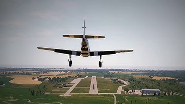 DCS P-51D 3 Wheel Landing and Approach.