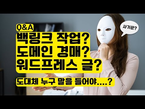   맞아요 사기꾼 많아요 ㅠㅠ Q A 백링크 작업 도메인 경매 구매 워드프레스 글쓰기