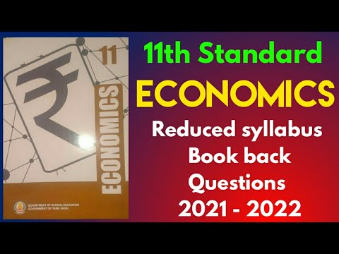 11th Economics reduced syllabus book back questions 2021-22 11th ...
