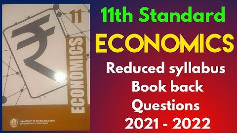 11th Economics reduced syllabus book back questions 2021-22 11th reduced portion book back questions