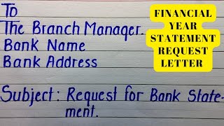 Application To bank manager for Bank statement | Financial year Statement Request Letter screenshot 1