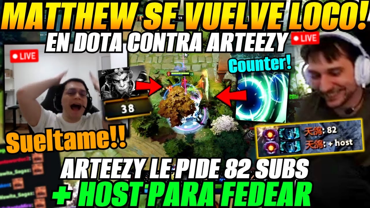 😲Matthew se vuelve loco en dota contra ARTEEZY x esta razón!😲Matthew Monkey carry
