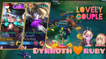 Dyrroth and Ruby lovely couple gameplay 🧡 mobile legends couple 💚🧡