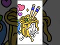 🍜 Cute Noodles Coloring | Valentines Day| Relaxing Coloring for Kids 💖 #shorts #coloring #asmr