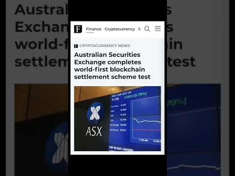 Australian Securities Exchange Completes World-First Blockchain Settlement Scheme Test @AltcoinDaily