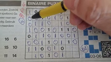 (#6538) Sunday. Binary01 Sudoku puzzle. Bonus Extra edition. 06-04-2023 Extra part 3 of 4