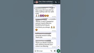 Feedbacks from my students after completing 3 days Yoga Workshop