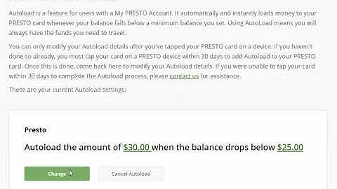 PRESTO card autoload fail