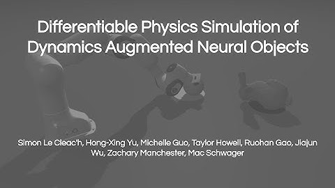 Differentiable Physics Simulation of Dynamics Augmented Neural Objects