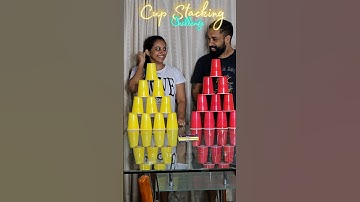 Cup Stacking Challenge (Funny) 😍🏆🤣 #shorts #shortsindia #shortvideos
