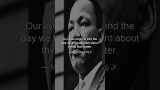 Our S Begin To End The Day We Become Silent About Things That Matter  Martin Luther King Jr