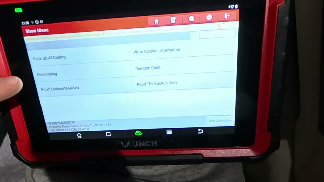 How to reset a GPS time on Porsche Panamera 2009+ years, Launch method
