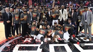 Raptors 905, affiliate of the toronto raptors, are presented with 2017
nba development league championship trophy! league, nba's ...
