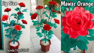 DIY Mawar besar untuk sudut ruangan ll How to make Big size Rose from plastic l Bunga dari kresek