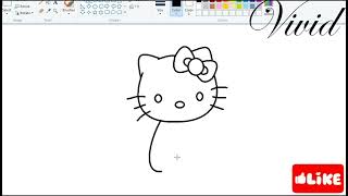 How to draw Hello Kitty #vivid #vividbyrahul