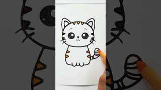 Lovely Cat Coloring Page for Toddlers  #coloring #coloringbook #shortvideo