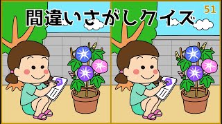 【間違い探しクイズ】大人向け脳トレ動画！毎日の脳活に最適なゲーム【イラスト編】51