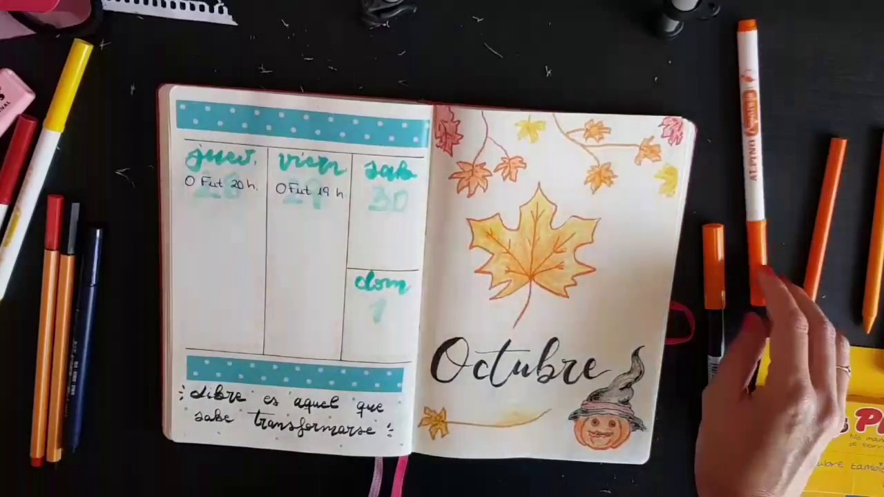 Portada del mes de Octubre en el Bullet Journal - thptnganamst.edu.vn