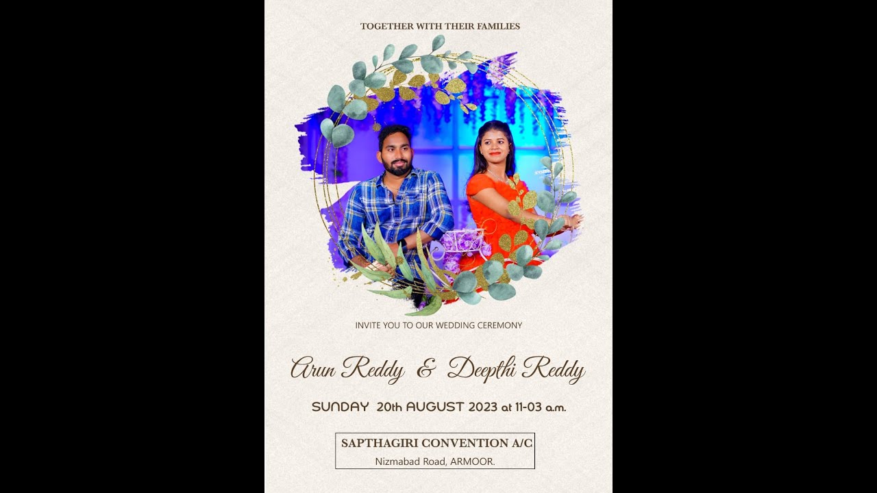 Arun Reddy weds Deepthi Reddy - YouTube