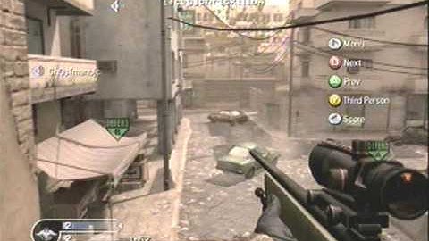 COD4 Online Public Game in Slow Motion Hacked (Not Edited!) Search and Destroy