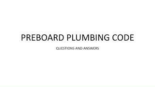 Preboard Plumbing Code Part2