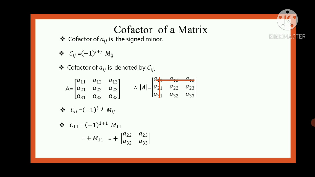 Matrices- Cofactor - YouTube