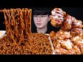 불닭게티 슈프림양념 치킨 먹방ASMR MUKBANG SPICY BLACK BEAN NOODLES & SWEET FRIED CHICKEN チキン ラーメン eating sounds