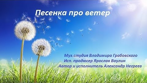 Песенка про ветер. Клип- Я.Ваулин, Аранжировка В.Грабовского,. Автор и исполнитель А. Негреев.