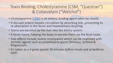 Toxin Binding with Cholestyramine & Colsevelam in CIRS