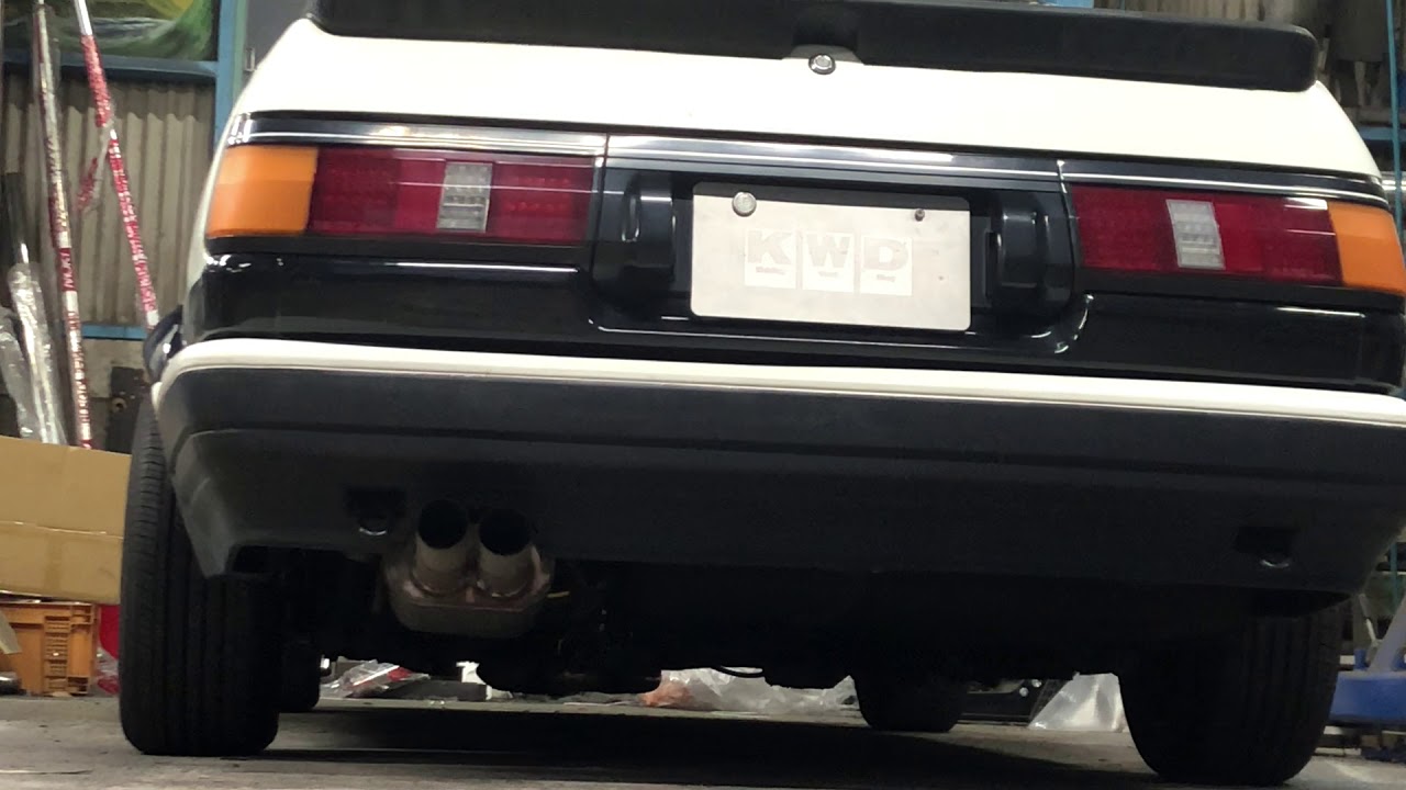 AE86 ワンオフマフラー マフラー 排気音 - YouTube