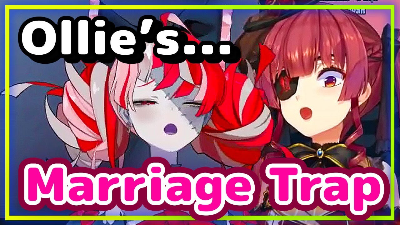 【ENG Sub】Houshou Marine - Gets Tricked by Ollie into Getting Married during Collab 【Hololive Clip】