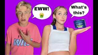 Quizzing My BROTHER On GIRLY PRODUCTS *CRAZY REACTIONS* ?| Alex Bryant