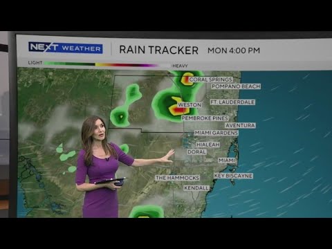 Spotty showers possible for steamy start to South Florida week - YouTube