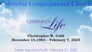 February 21,  2025: 10am  Chris Cobb Funeral Service