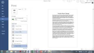 MS Word 2013 - Printing Options