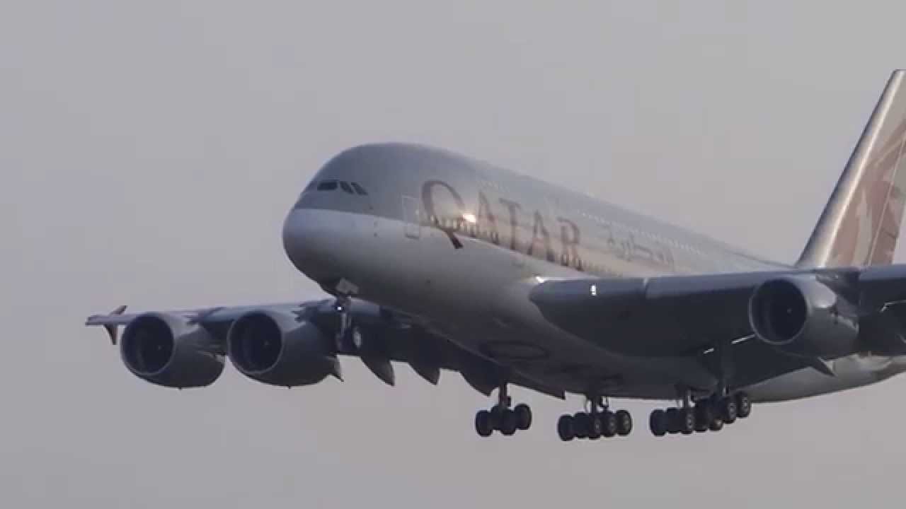 Qatar Airways Airbus A380 | Go Around | Hamburg Airport A7-APA