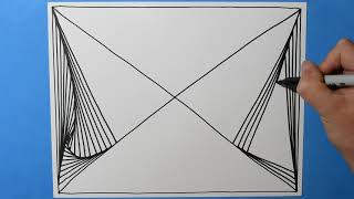 Daily Line Illusion #42 / April 2023 / Mesmerizing 3D Drawing Pattern / Satisfying Art Therapy