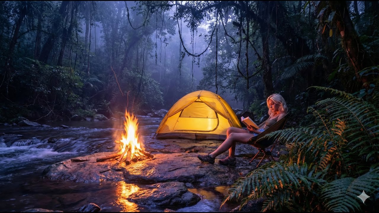 🌄 ASMR Forest Stream 🌿 – Relaxing Camping Sounds & Instrumental 2026