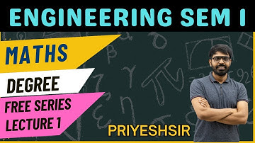 FREE MATHS 1 SERIES | LECTURE 1 | MATRIX | SEM 1 ALL BRANCH & UNIVERSITY | 9:10 PM | SUPDA SAAF..